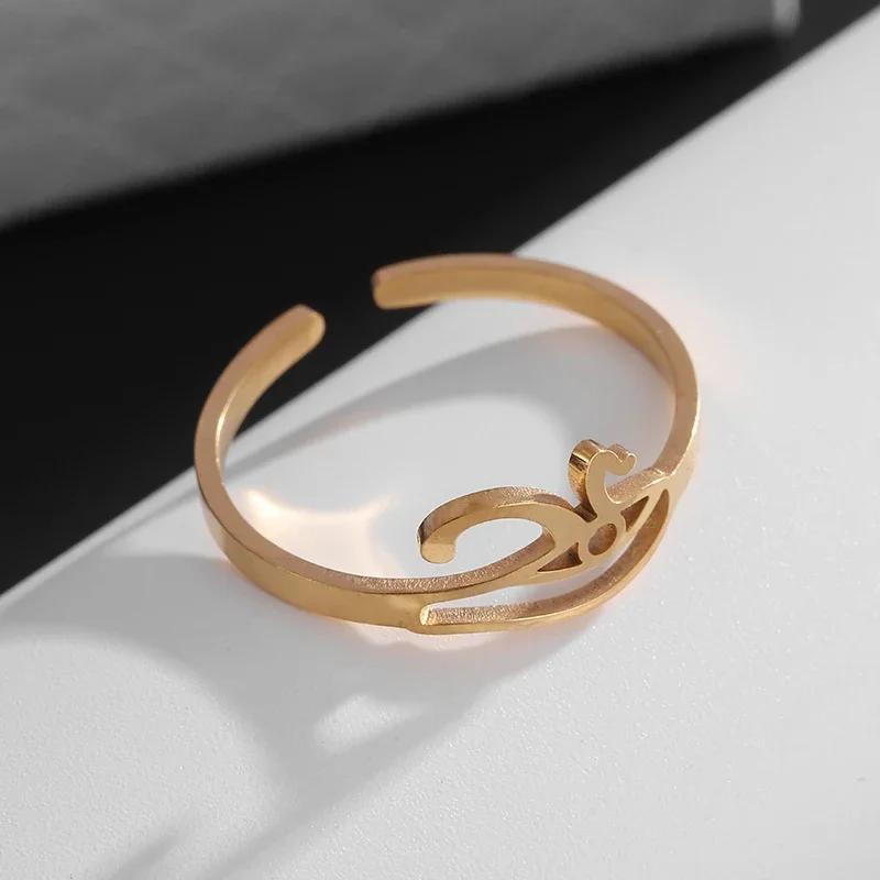 Ayatul Kursi Scripture Open Ring Quran Islamic Muslim Adjustable Ring Arabic Language Jewelry for Women Birthday Gift