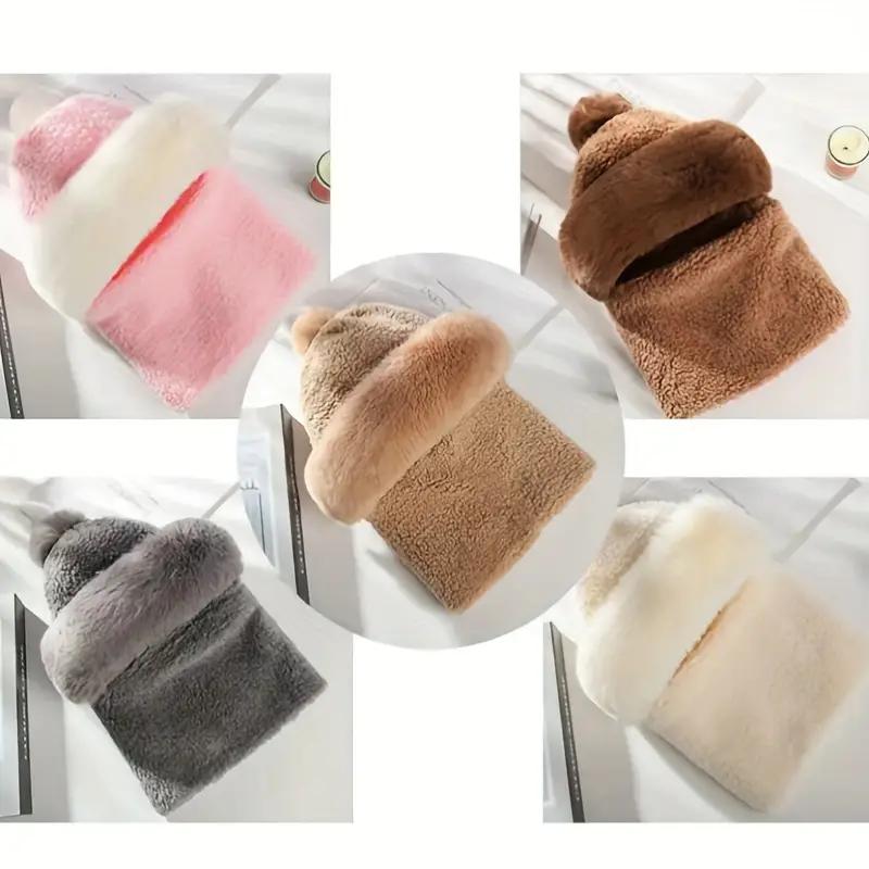 Women's Plush Fleece Winter Hat Balaclava Neck Gaiter - Stretchy Lightweight Thermal Face Mask & Ear Warmer, Outdoor Sports, Christmas Winter Hat