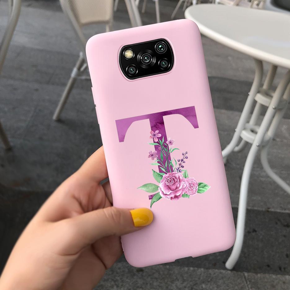 For Xiaomi Poco X3 NFC Case Soft Silicone TPU Cute Letter Back Cover For Xiaomi Poco X3 Pro Bumper PoxoX3 NFC Phone Cases 6.67''