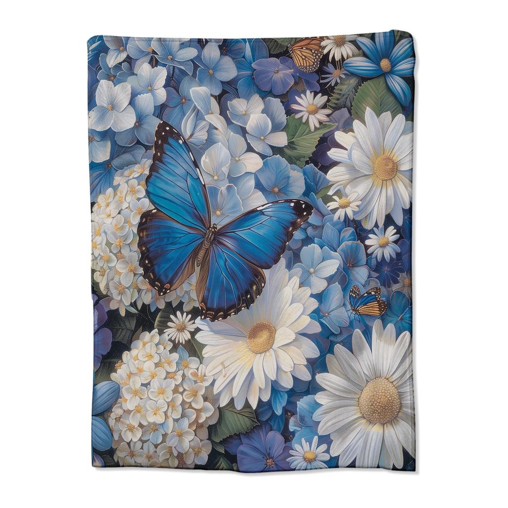 Super Soft Funny Butterfly Throw Blanket Cozy Fleece Fuzzy Plush Flannel Blanket for Travel Camping Living Room Sofa Decor Gift