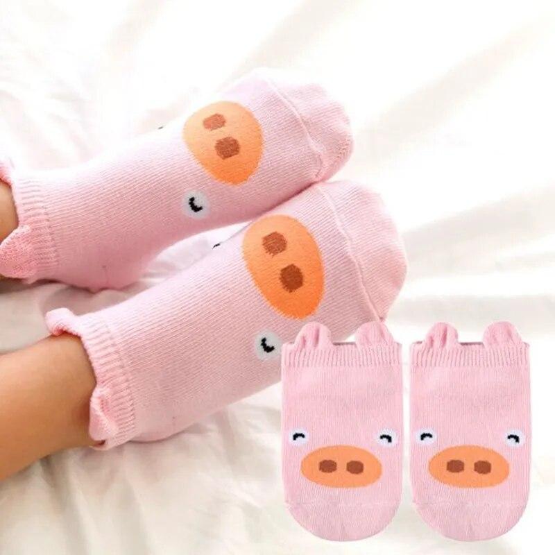 Cotton Toddler Baby Boys Girls Socks Non Slip Cartoon Animal 3D Design Casual Kids Floor Socks For Girls Boys 0-3Years