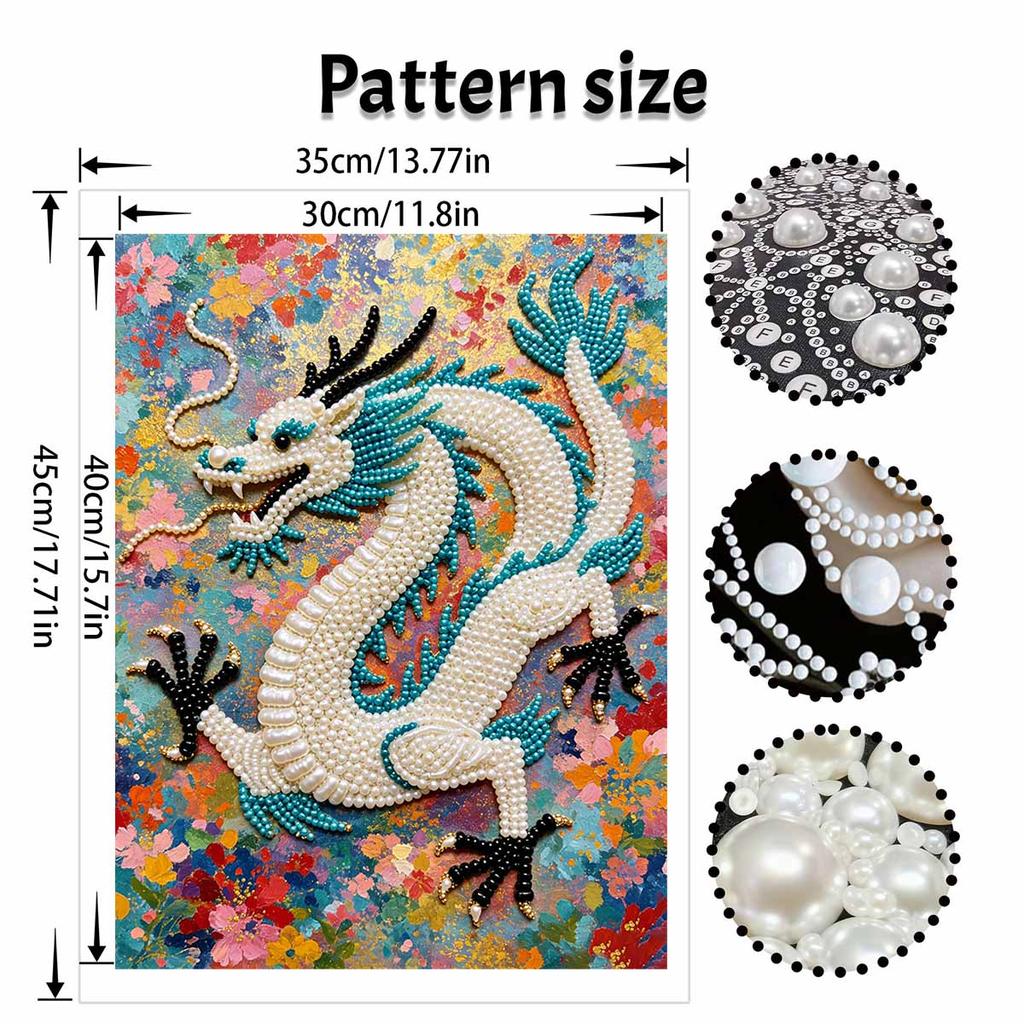 Chinese Dragon Pearl Painting 5D DIY Rhinestone Embroidery Handmade Art Decor Creative Gift for Home Interior Decoration