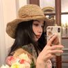 New Holiday Sle Beach Fisherman Hat Seaside Sun Protection Sun Hat Large Brim Bow Woven Straw Hat Women
