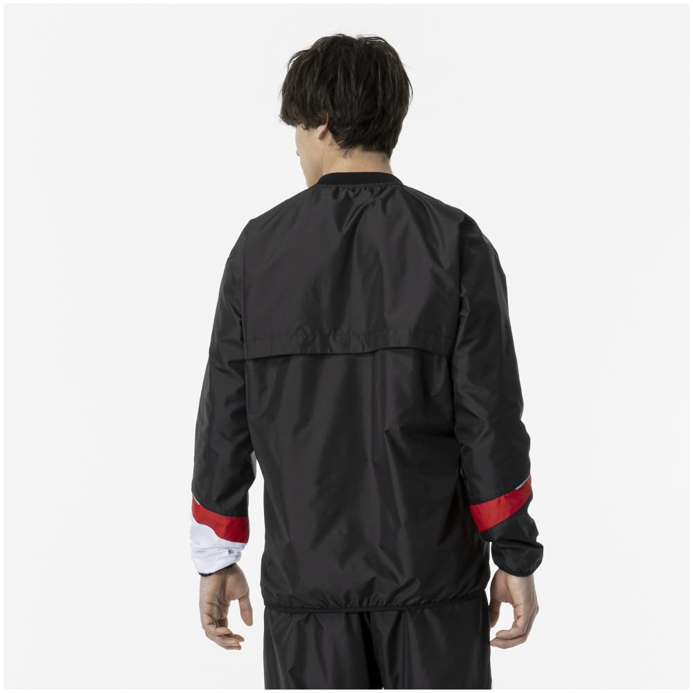 Tennis Windbreaker Standard Mesh Black X Size L Shirt, Water-Repellent, Silhouette, Lining, 62MEA504, Red,