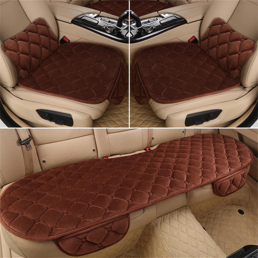 Winter Plush Car Seat Cushion – Non-Slip Thickened Pad with Backrest for Comfort