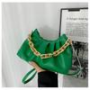 Autumn new fashionable gold chain single shoulder armpit bag pleated bag simple portable oblique span women's bag