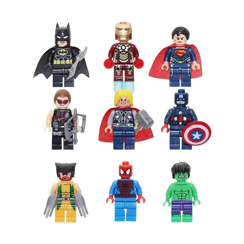 Marvel Superhero Series Building Blocks Abs Plastic Toy Figures Set Of 9 4.5cm Height