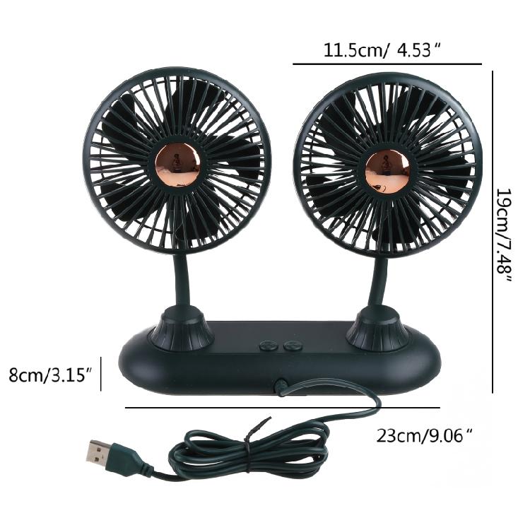 Adjustable Car Auto Air Cooling Dual for Head Fan Summer Low Noise Car Auto Cool