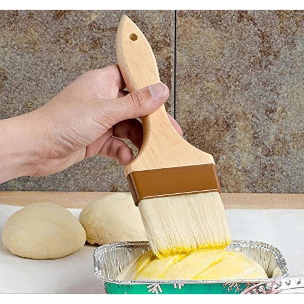 3-Inch Wide Pastry Brush with Boar Bristles and Hardwood Handle, Basting Brush