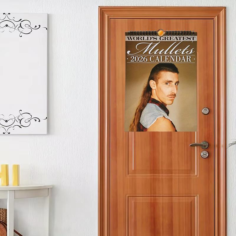 2026 Kadeřnický kalendář s mullety - 12měsíční nástěnný kalendář s humorem, denní plánovač a organizér, ideální pro domácí a kancelářskou dekoraci