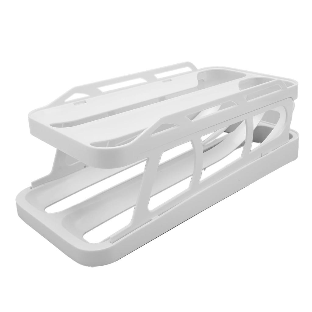 2 Tier Egg Dispenser Egg Holder Space Saving Rolling Eggs Dispenser   for Refrigerator Storage