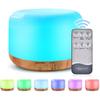 300ML Essential Oil Diffuser, Remote Control Ultrasonic Aromatherapy Oil Diffusers Cool Mist Humidifier, Waterless Auto-Off and 7 LED Light Colors