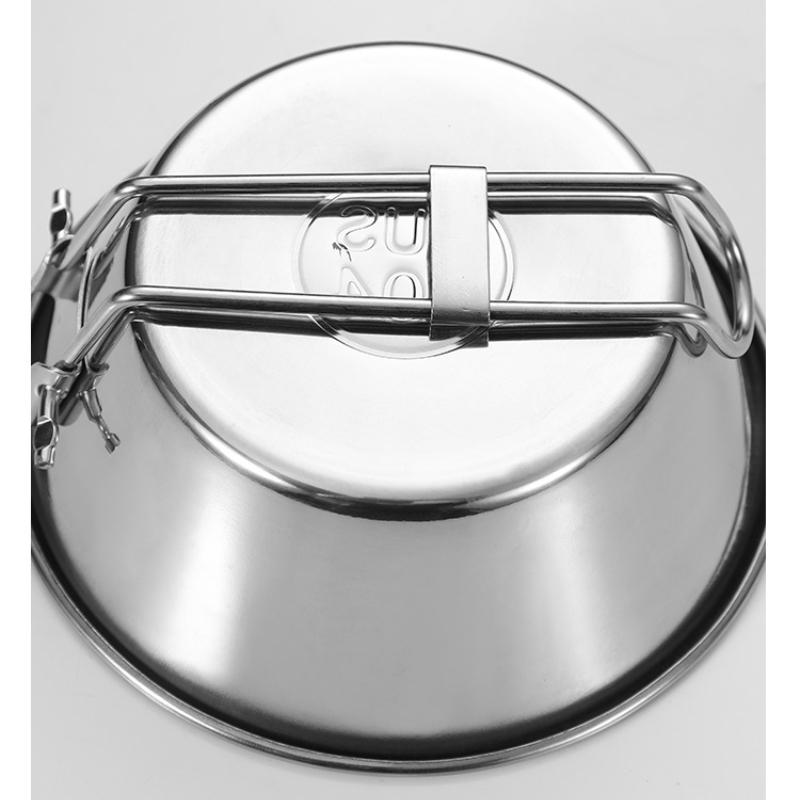 Outdoor Camping 304 Edelstahl Tragbare Faltbare Schnee Schüssel 3-stück Set