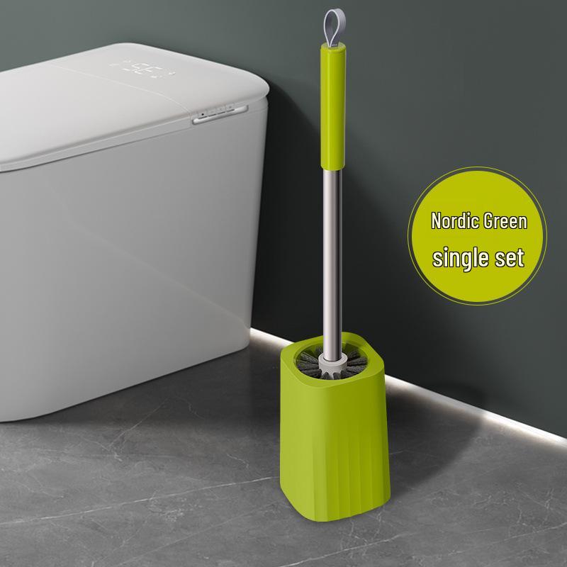 Wall-Mounted Toilet Brush with Long Handle - No Dead Corners, Punch-Free Design for Bathroom Cleaning