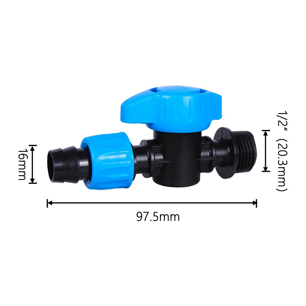 Drip Irrigation Barbed Bypass Valve Drip Line Shut Off Valve Drip System Water Diverting Valve For Agriculture Orchard Greenhous