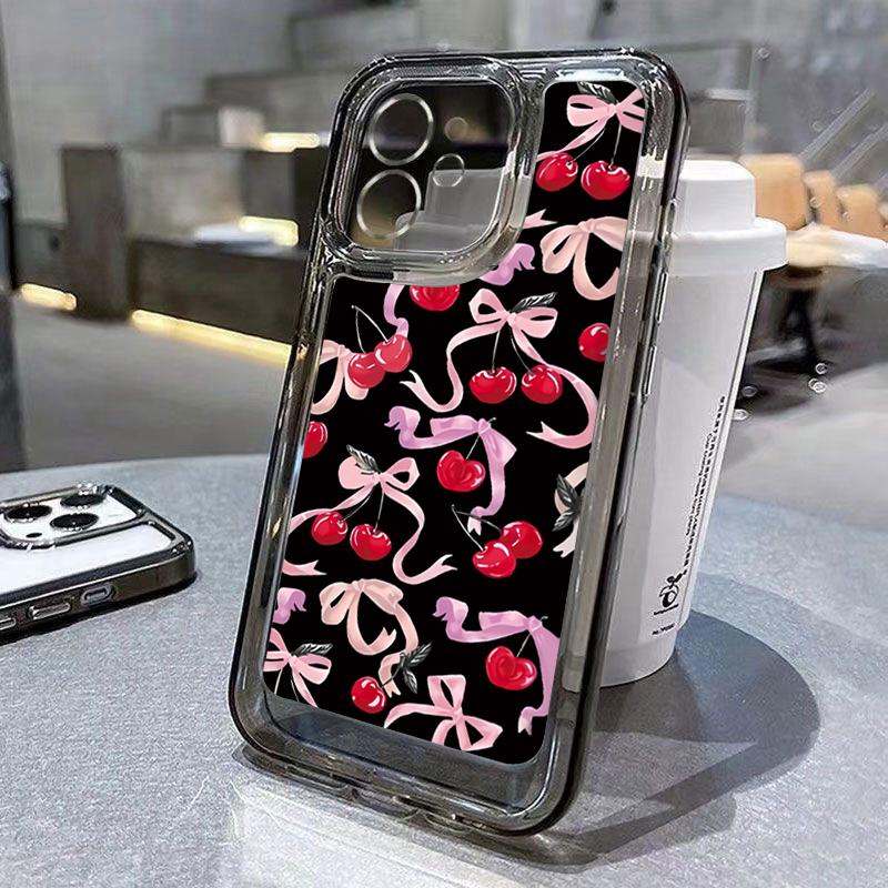Full Screen Red Cherry Phone Case For IPhone 16 15 14 13 12 11 Pro Max X XR XS 7 8 Plus SE For IPhone 16 15 14 Plus Case Funda