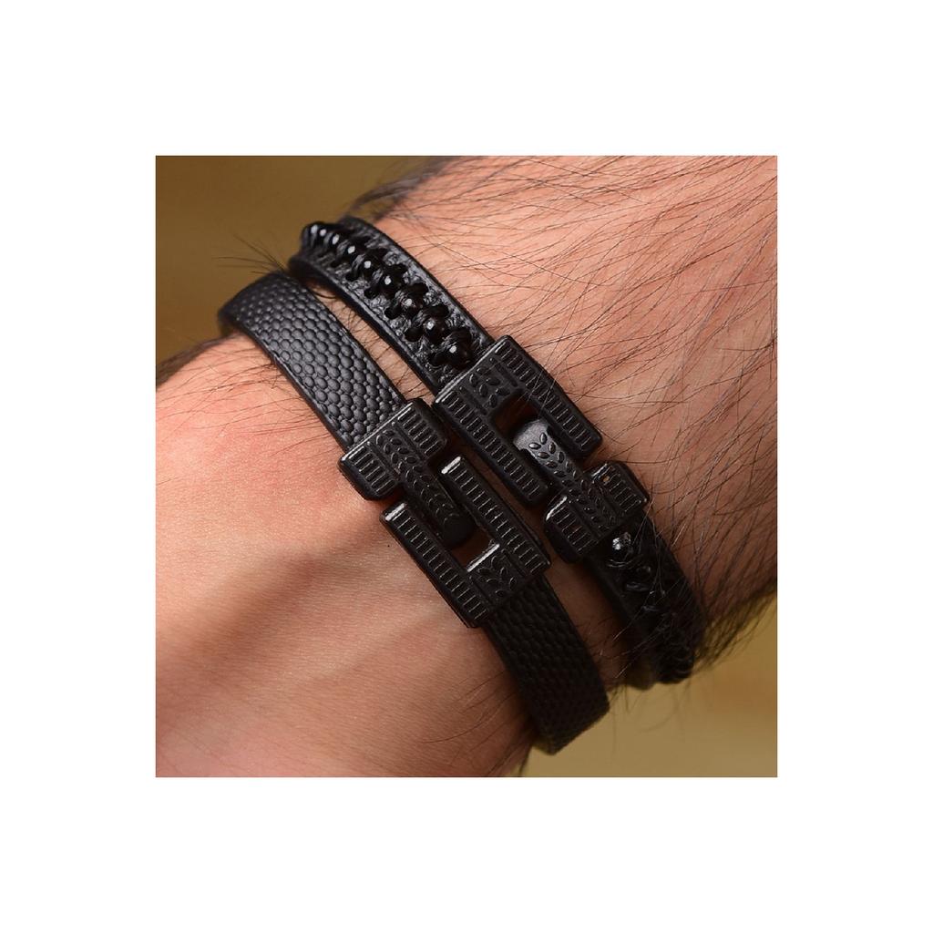 Sailor Anchor Kombination Doppel Herren Lederarmband Schmuck Zubehör B24 T5