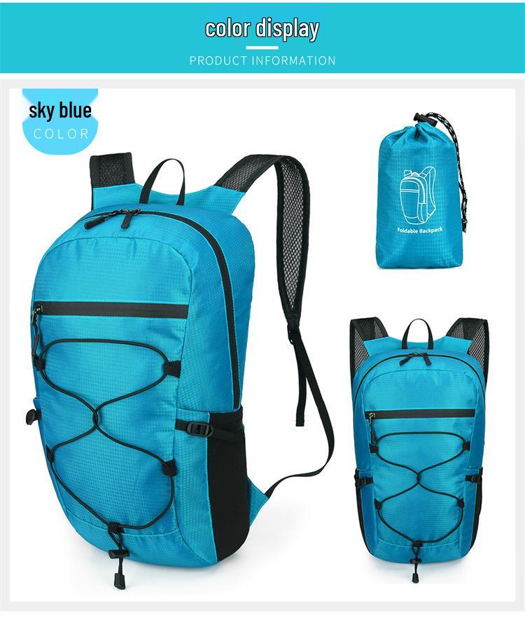 Lightweight Waterproof Folding Backpack for Outdoor Activities - Double Shoulder, Large Capacity