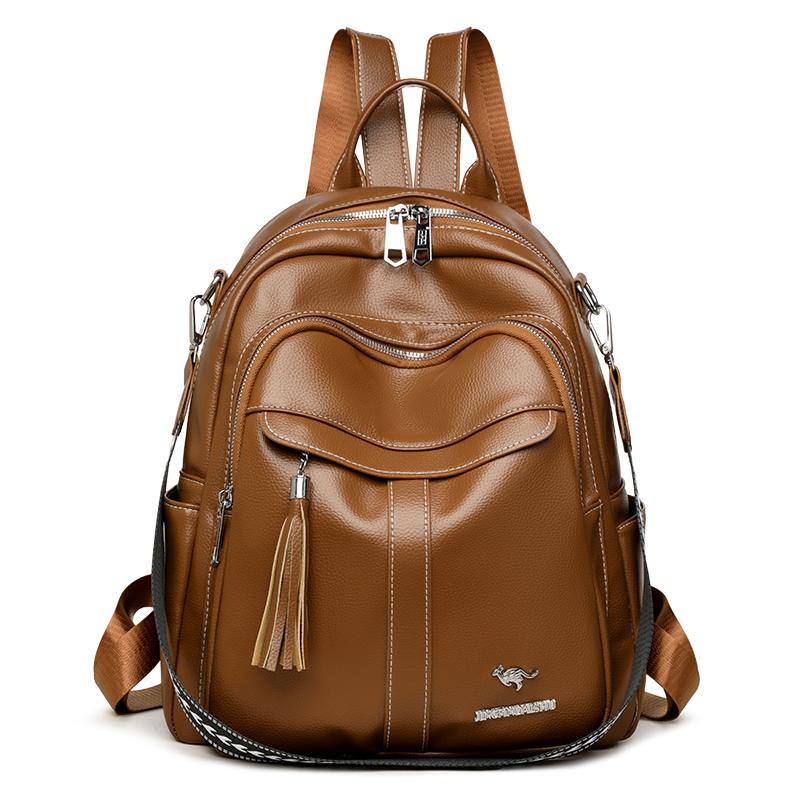 Women's Soft Leather Backpack Commuter Backpack Multifunctional Shoulder Bag