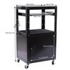 Steel Large AV Cart with Extra Storage - Adjustable Height Cart with Locking Cabinet, Pullout Tray, Power Strip,Easy To Assemble