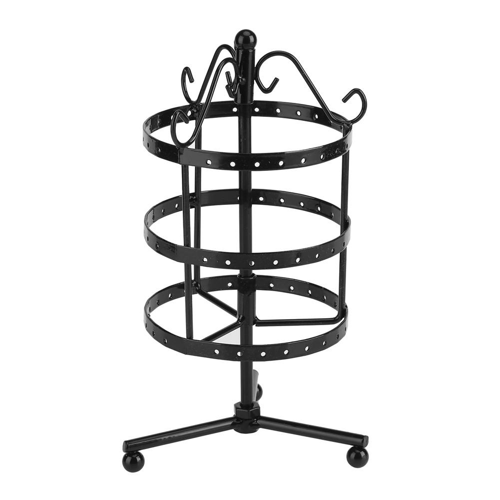 3Colors Creative 3Tiers 72Holes Rotatable Earring Organizer Display Stand Metal Jewelry Holder