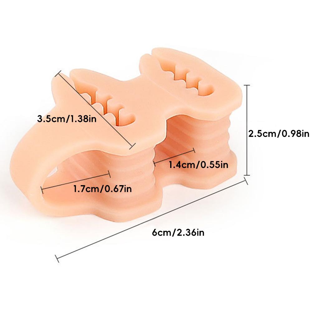 1 Pair Double-hole Toe Separator Slippers Pinching Foot Toe Hallux Valgus Protector Separator Finger Straightener Adjuster Foot Care Tool