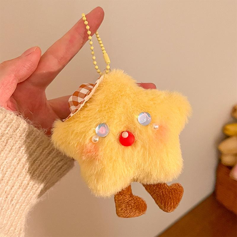 Star Doll Plush Pendant - Squeaky Keychain Accessory for Backpacks
