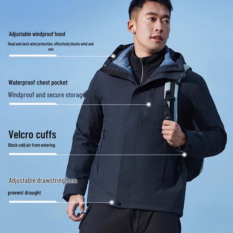 Toread Men's Goose Down 3-in-1 Outdoor Jacket