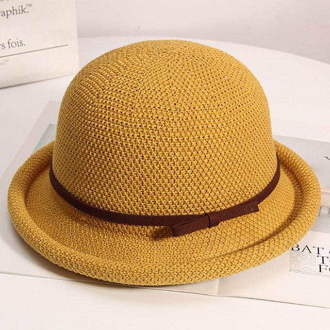 Spring and Summer Top Hat, Female Summer Adult Straw Hat, Sunshade, Sun Hat, Fashion Foreign Style Sunscreen Hat, Hepburn Wind Basin Hat
