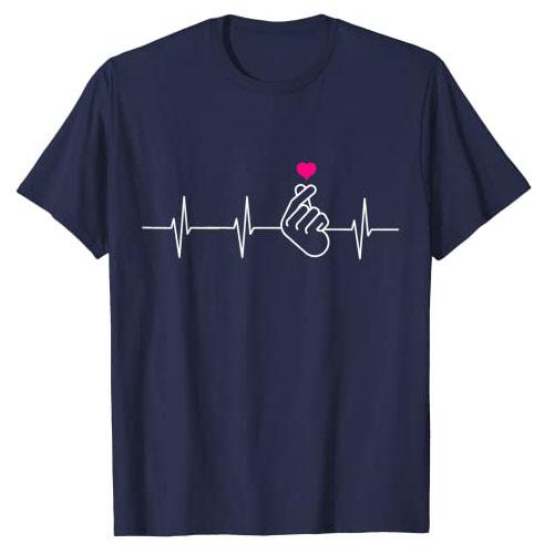 

K-Pop Футболка - Сердцебиение Рука Сердце Корейская Поп-Музыка Подарок Футболка KPop Мода Фанаты K-Драма Графическая Футболка Топы С Коротким Рукавом Наряды 4XL