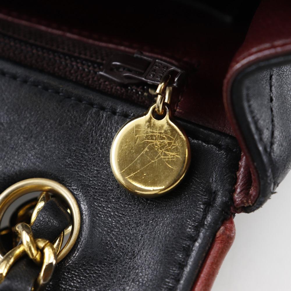 Chanel ChainShoulder Shoulder Bag Matelasse Double Chain Black Lambskin Women Used