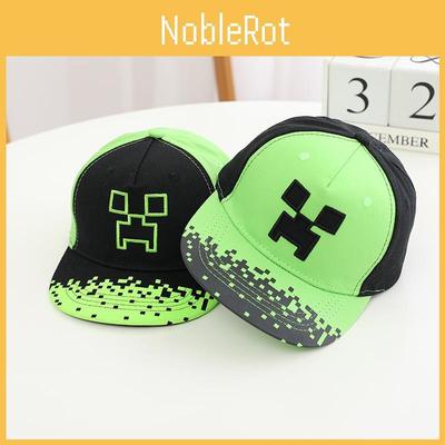 Minecraft Kids Pattern Cotton Baseball Cap With Flat Brim Sunshade Outdoor For