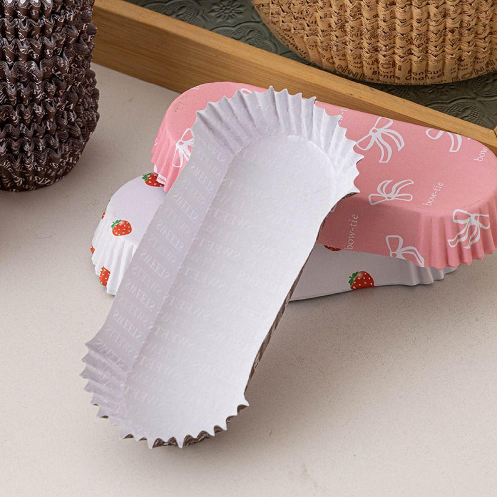 200Pcs Boat Shape Baking Cup Mold Greaseproof Bread Paper Holder Cupcake Liners Oven Safe