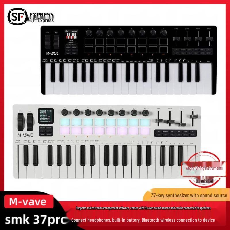 M-VAVE SMK-37 Pro 37-Key MIDI Keyboard Controller with Sound Source, Arrangement Pad, and Fader