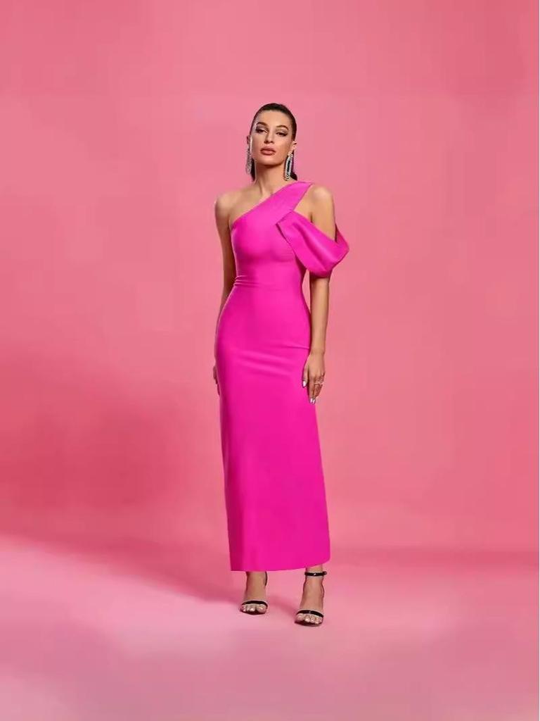 Women's One-Shoulder Slit Dress - Sexy Summer Nightclub Outfit