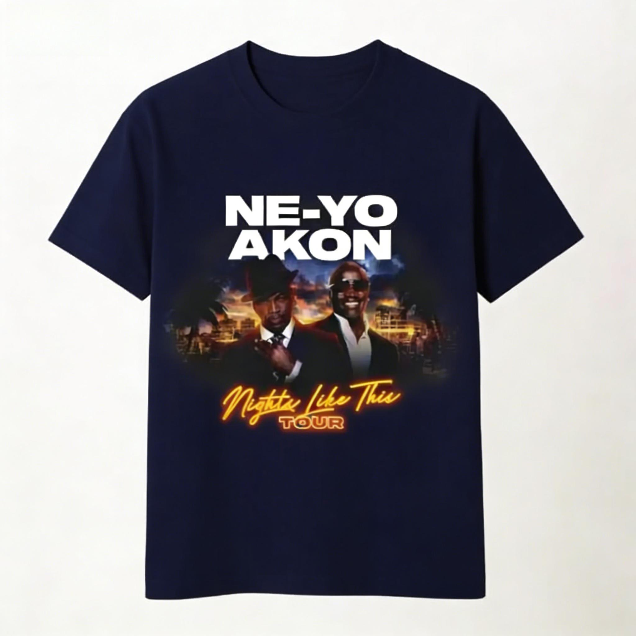 Ne Yo Akon Ночь Как Эта Тур лето мужчина хлопковая футболка Модный повседневный топ для повседневной носки Хип-хоп Уличный S