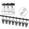 JANYUN 120 Pack Clip Hook Set Stainless Curtain Clips for Curtain Photos Home Decoration Art Craft Dispaly Hang Clip (Black)