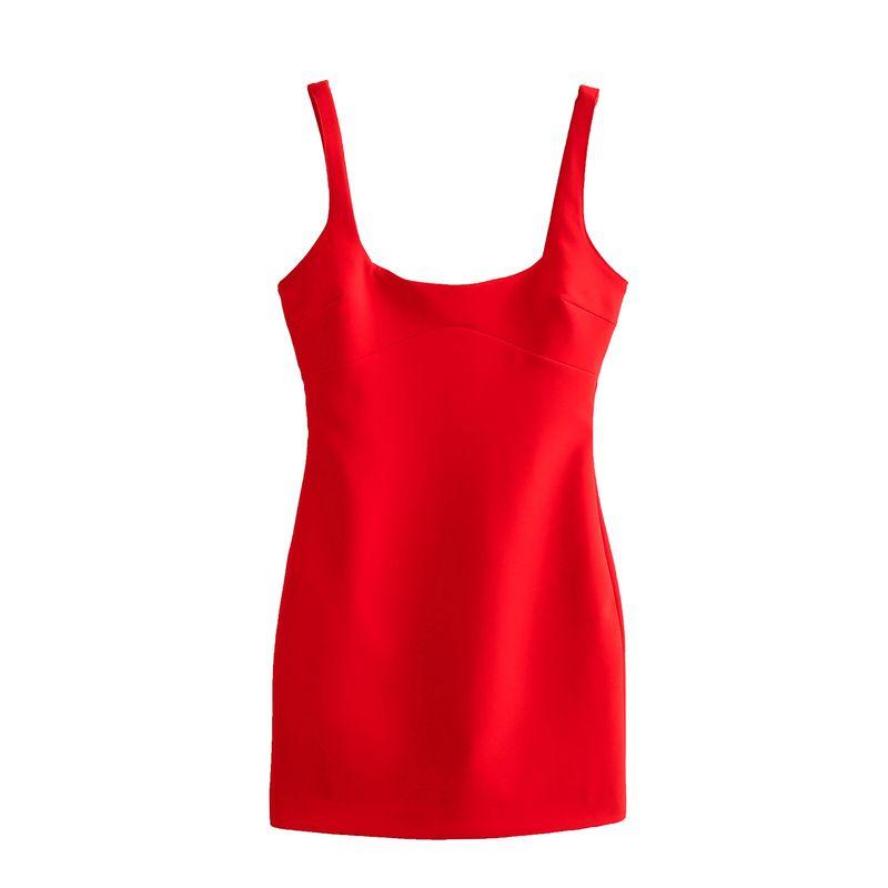 

Women s New Fashion Casual Vest Dress Red S