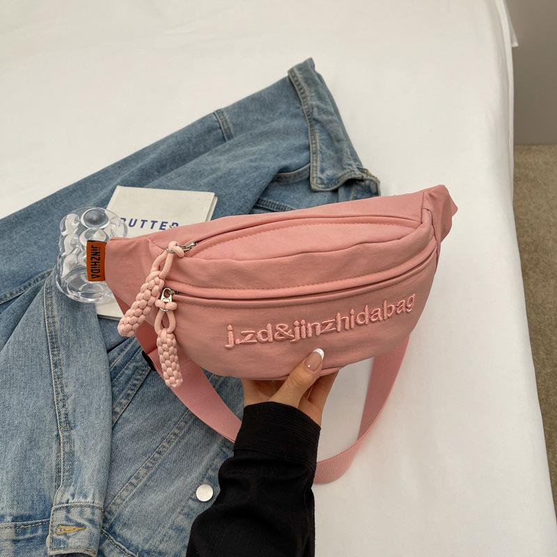 Canvas Mobile Phone Fanny Pack, Men'S And Women'S Breast Bag, Simple Student Small Backpack, Women'S Casual And Light Sports Messenger Bag, Men'S