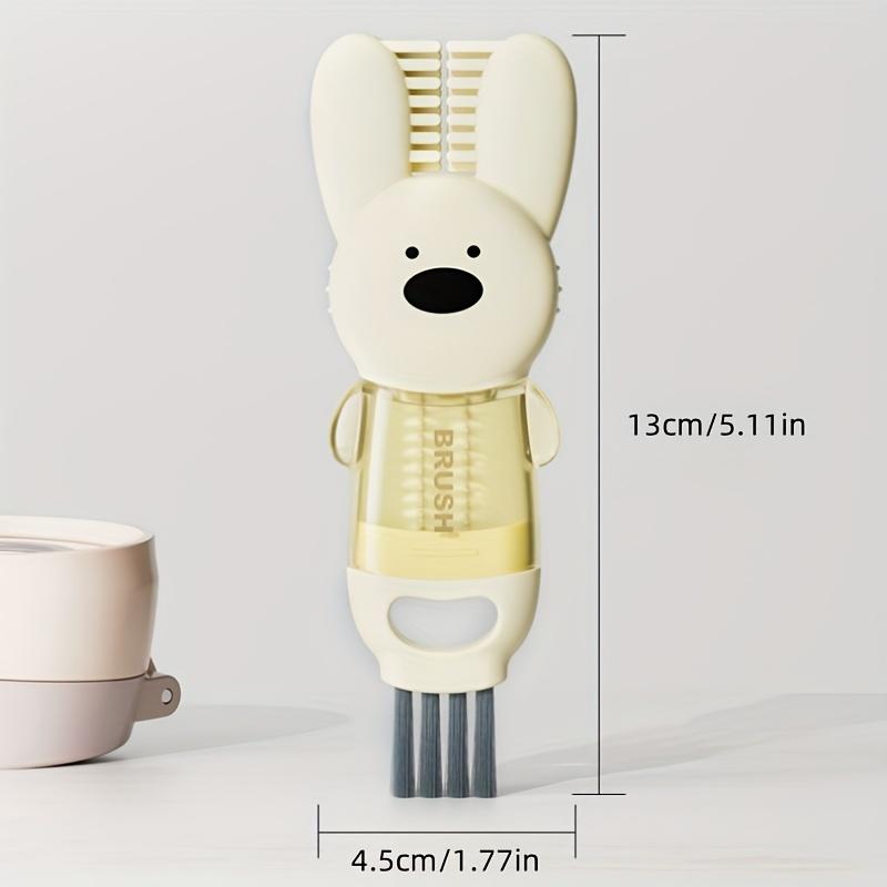 1pc Rabbit-Themed 4in1 Multifunctional Cleaning Brush Plastic, Reusable with Handle for Kitchen, Cup, Bathtub, and Bottle Cleaning, Gap Detailing