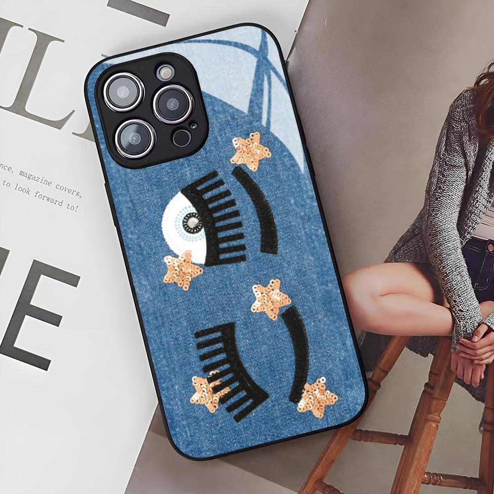 Hot Ferragnies Eyes Chiara Phone Case for Iphone 16 15 14 12 11 13 Pro Max Mini X Xr Xs Se 8 Puls glass Cover