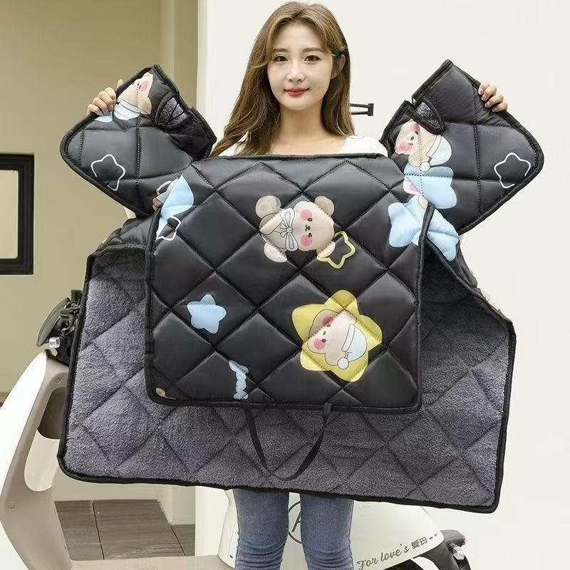 

Universal Four-Season Windproof Plush Cover for Electric Vehicle Windshield and Motorcycle Battery Pedal Plus Fleece