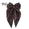 Halloween Bow Accessory Silky Satin Hair Bows, Big Ribbon Clips, Oversized Long Tail Barrettes, Hairpin Cute Pumpkin Ghost Witch Hat Spider