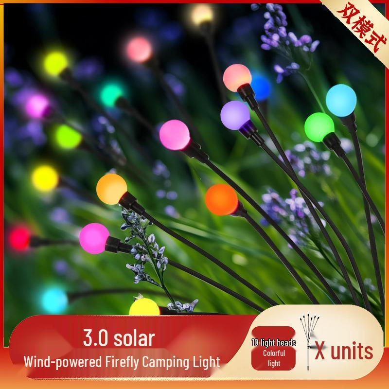 Grenzüberschreitendes LED Solar Glühwürmchen Gartenlicht: Windbetriebene, schwingende Hofdekoration für Festivals.