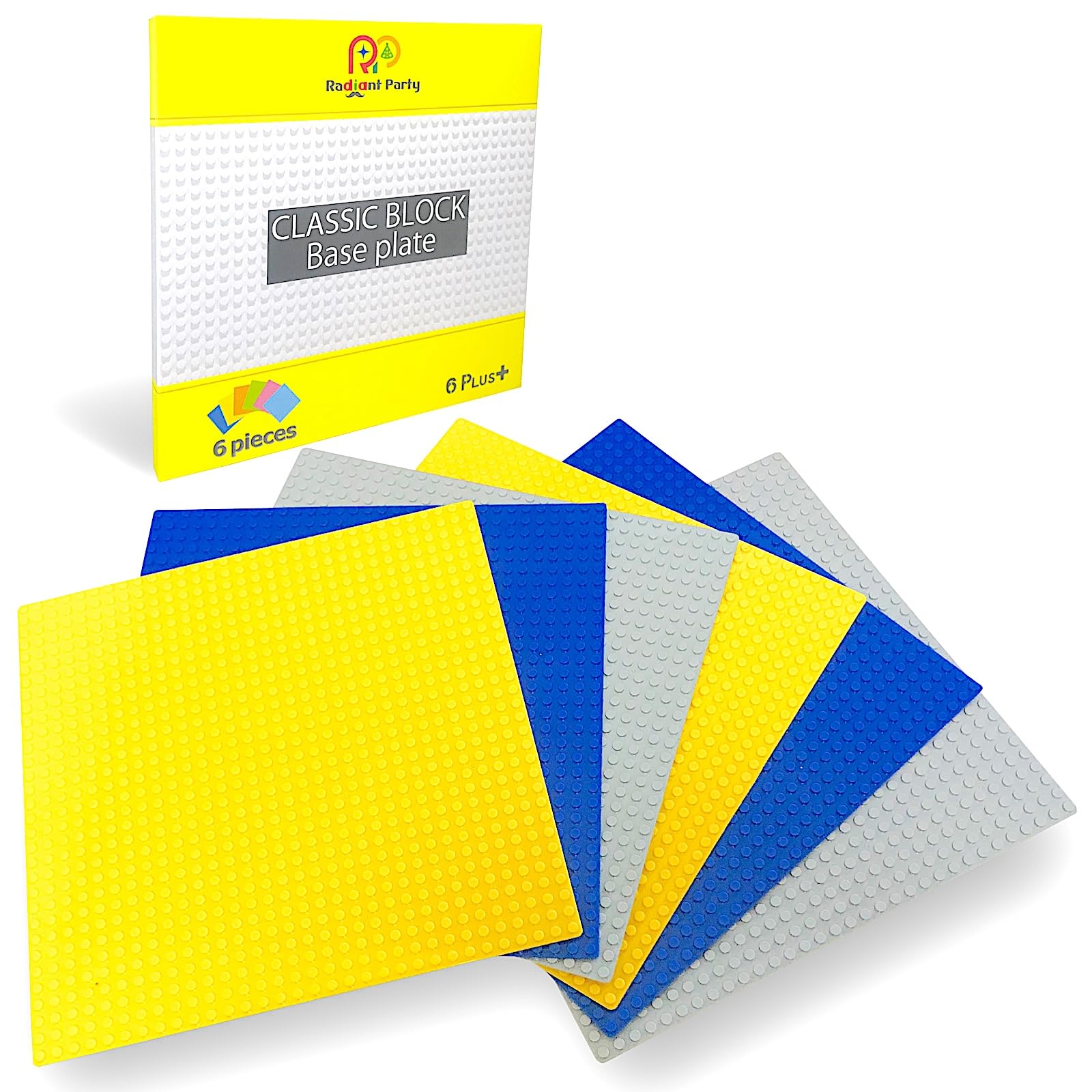 Сияющие Party Classic Базовые пластины, Совместимые с блоками, 32x32 мм, Набор из 6 штук (5)