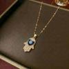 Women's Cross-Border Fashion Necklace with Colorful Zirconia Heart and Titanium Steel Clavicle Chain