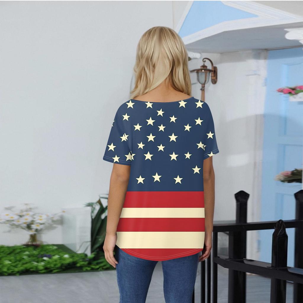 Women's T Shirt Tee Print Button Short Sleeve Daily Weekend Fashion Basic V- Neck Regular Top