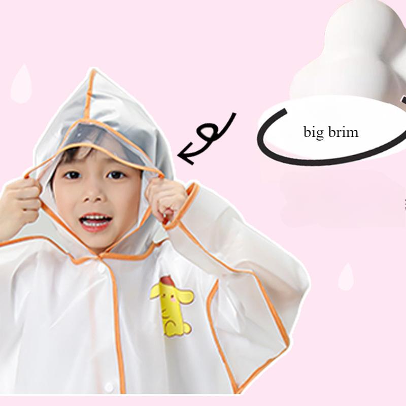 Kinder Regenmantel EVA Cartoon Regenmantel mit Schultasche Grundschule Jungen und Mädchen Kindergarten Ganzkörper Regendichte Kleidung