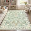 Alfombra Persa de Flores para Salas de Estar, Alfombra Resistente a la Suciedad para Sofá y Alfombra de Mesita de Noche para Dormitorio
