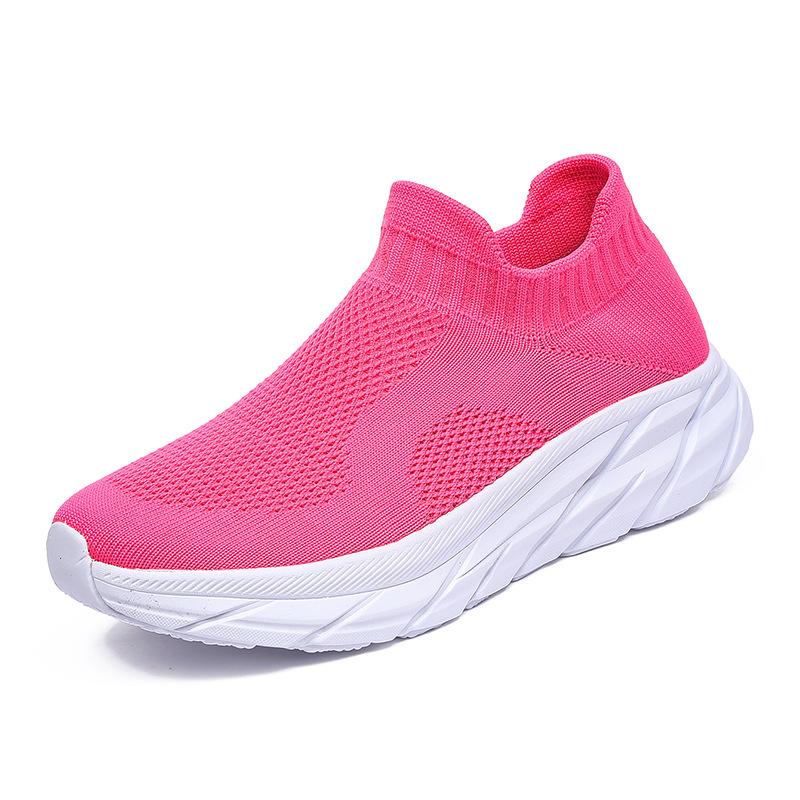 New men's large size fly-woven casual sports shoes soft-soled walking shoes thick-soled support